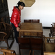 A table made from rosewood at a furniture shop in Beijing.